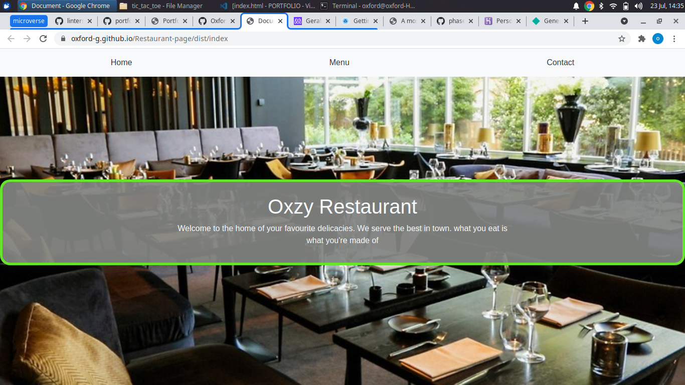 restaurant page